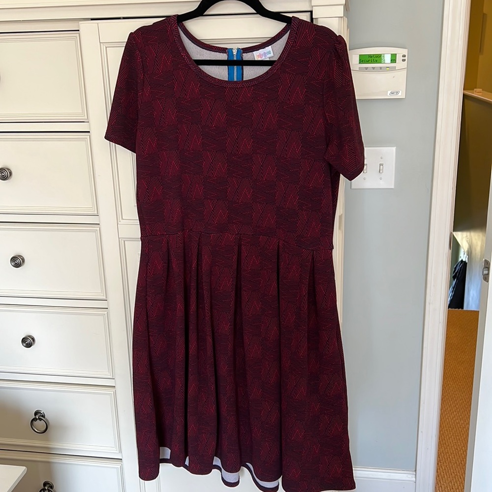 Red and blue Lularoe dress